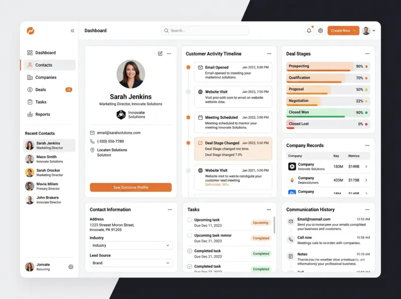 HubSpot CRM contact and customer management dashboard